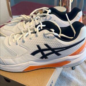 Asics Gel dedicate 8 pickleball White and Orange Sneakers